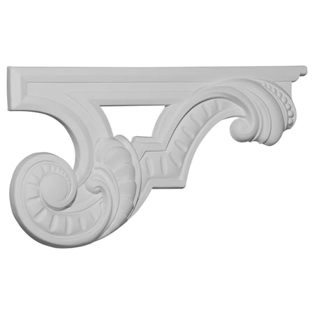 Ekena Millwork 12 3/8"W x 6 5/8"H x 3/4"D Scroll Stair Bracket, Right SB12X06SC-R